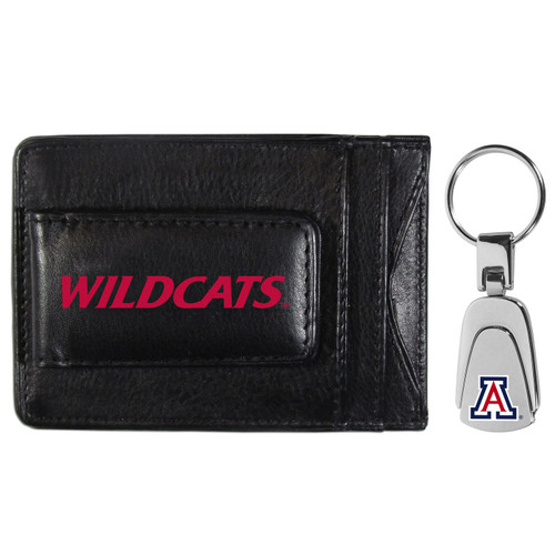 Arizona Wildcats Leather Cash & Cardholder & Steel Key Chain