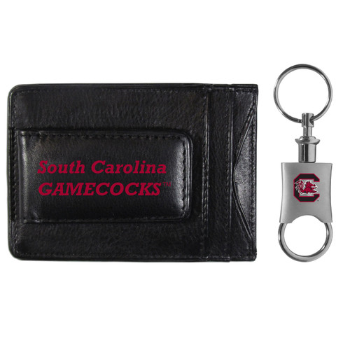 South Carolina Gamecocks Leather Cash & Cardholder & Valet Key Chain