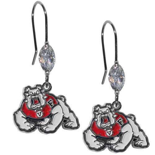 Fresno State Bulldogs Crystal Dangle Earrings