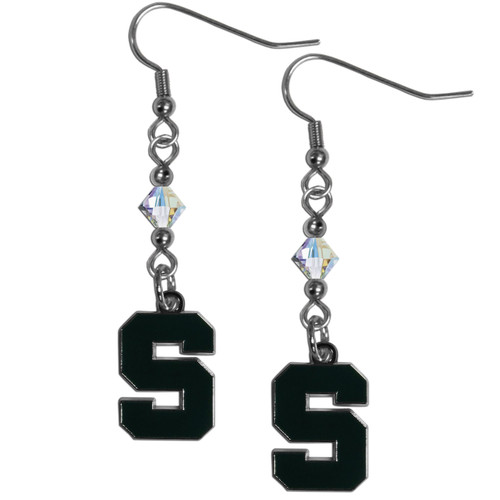 Michigan State Spartans Crystal Dangle Earrings