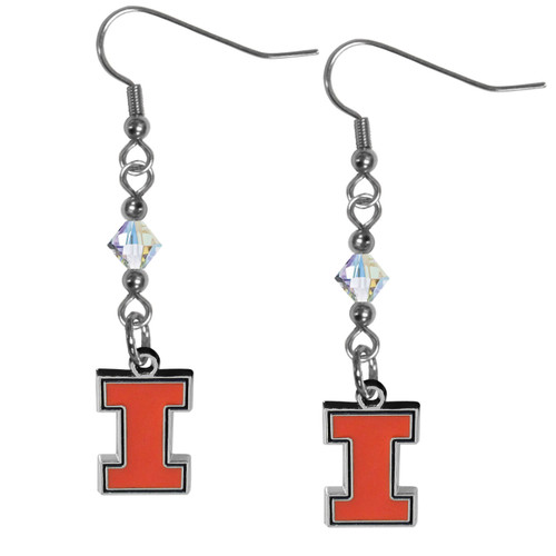 Illinois Fighting Illini Crystal Dangle Earrings