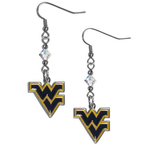 West Virginia Mountaineers Crystal Dangle Earrings