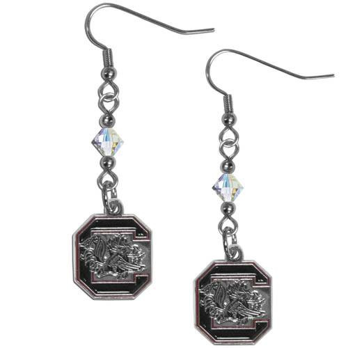 South Carolina Gamecocks Crystal Dangle Earrings