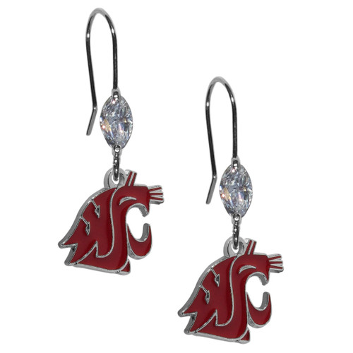 Washington State Cougars Crystal Dangle Earrings