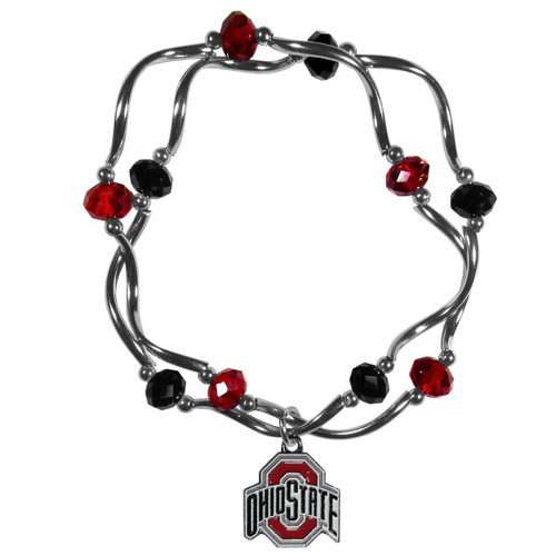 Ohio State Buckeyes Crystal Bead Bracelet