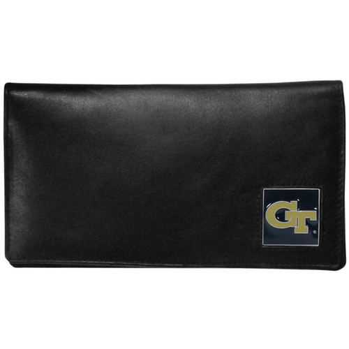 Georgia Tech Yellow Jackets Deluxe Leather Checkbook Cover