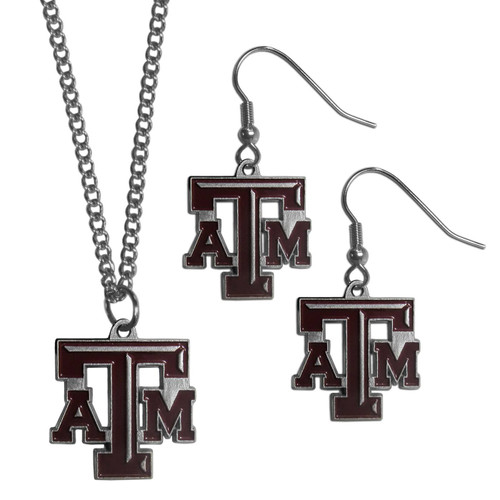 Texas AM Aggies Siskiyou Dangle Earrings Chain Necklace