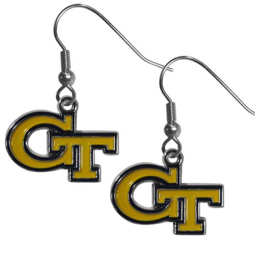 Georgia Tech Yellow Jackets Chrome Dangle Earrings