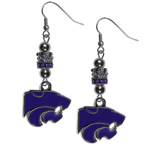 Kansas State Wildcats Euro Bead Earrings