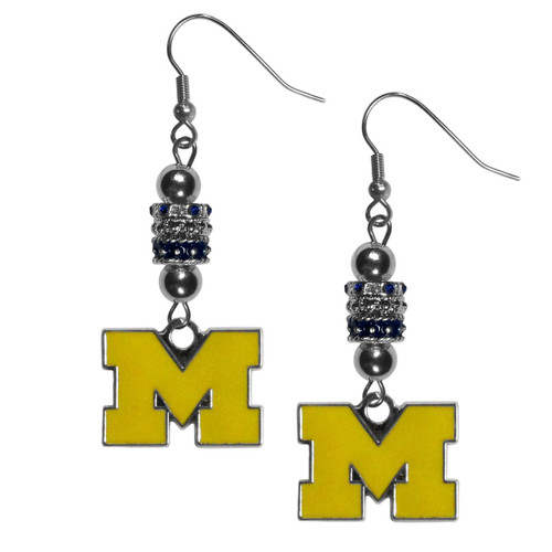 Michigan Wolverines Euro Bead Earrings