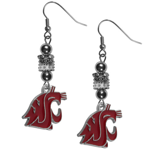 Washington State Cougars Euro Bead Earrings