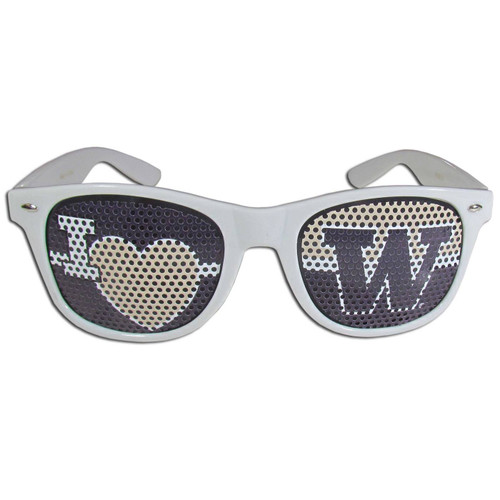 Washington Huskies White I Heart Game Day Shades