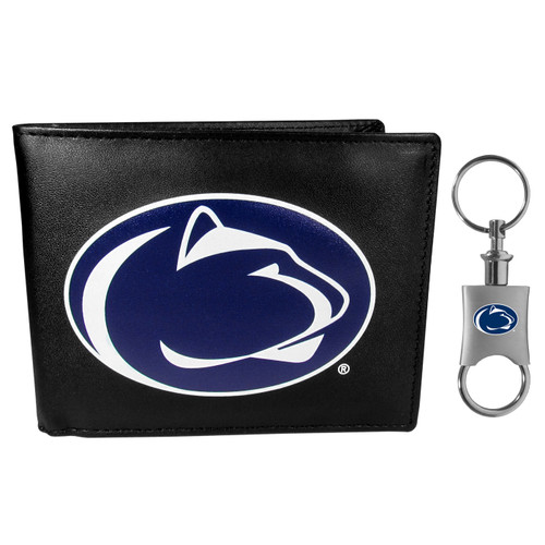 Penn State Nittany Lions Leather Bi-fold Wallet & Valet Key Chain