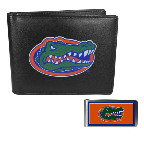 Florida Gators Leather Bi-fold Wallet & Color Money Clip