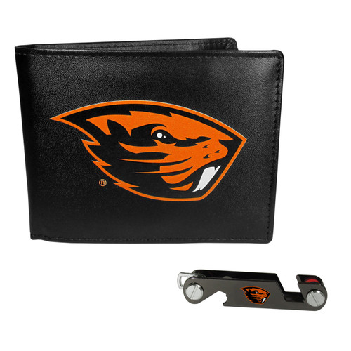 Oregon State Beavers Leather Bi-fold Wallet & Key Organizer