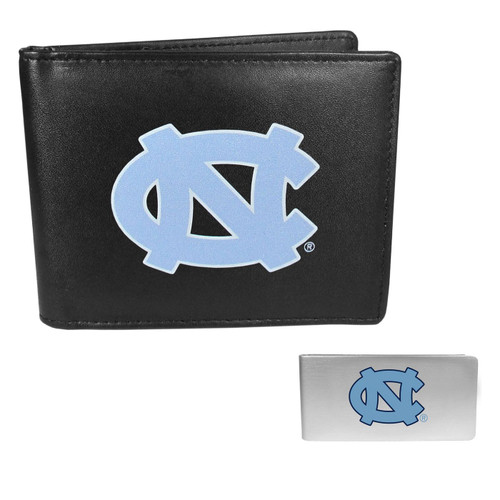North Carolina Tar Heels Leather Bi-fold Wallet & Money Clip