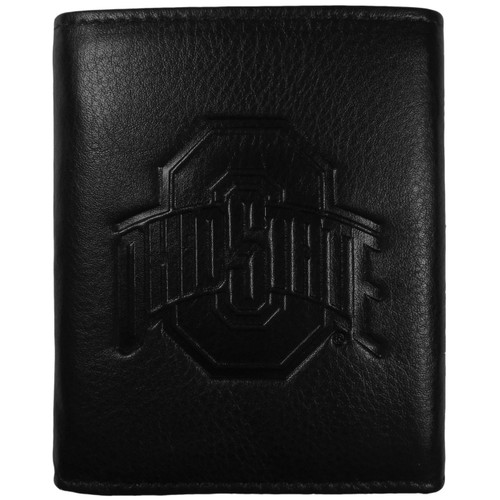 Ohio State Buckeyes Embossed Leather Tri-fold Wallet
