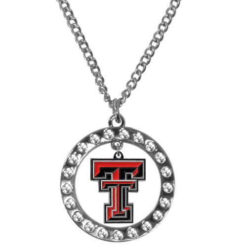 Texas Tech Red Raiders Rhinestone Hoop Necklace