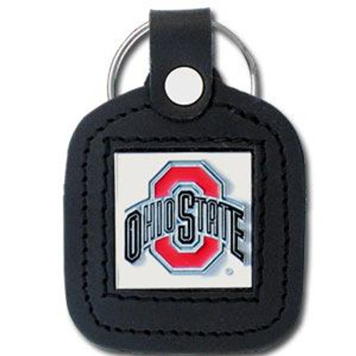 Ohio State Buckeyes Square Leather Key Chain