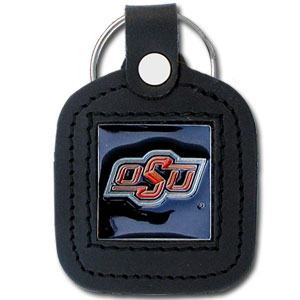 Oklahoma State Cowboys Square Leather Key Chain