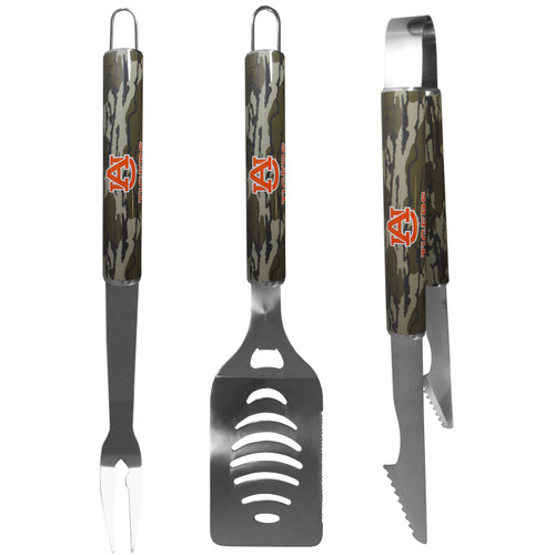 Auburn Tigers 3 Piece BBQ Set w/Mossy Oak Camo