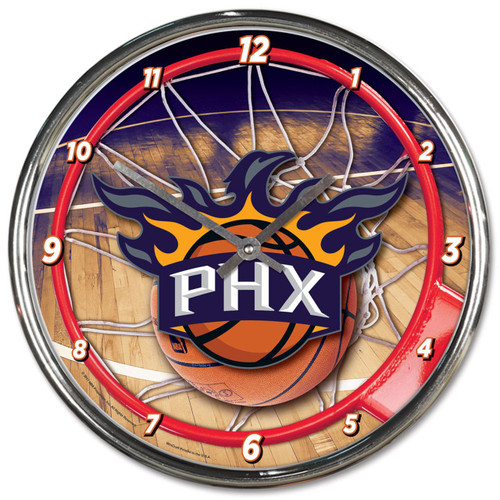 Phoenix Suns Round Chrome Wall Clock