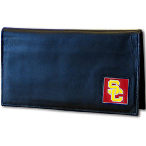 USC Trojans Leather Checkbook Cover