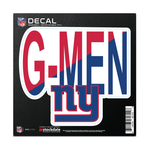 New York Giants 6" x 6" All Surface Slogan Decal