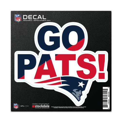 New England Patriots 6" x 6" All Surface Slogan Decal