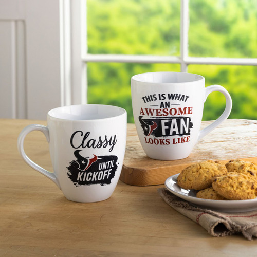 Houston Texans Ceramic 2-Piece Coffee Mug Set with Gift Box