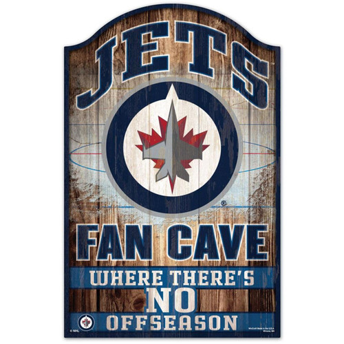 Winnipeg Jets 11" x 17" Fan Cave Wood Sign