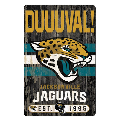 Jacksonville Jaguars 11" x 17" Wood Slogan Sign