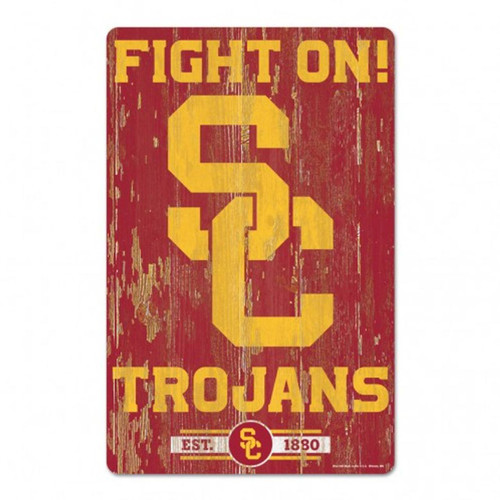 USC Trojans 11" x 17" Wood Slogan Sign