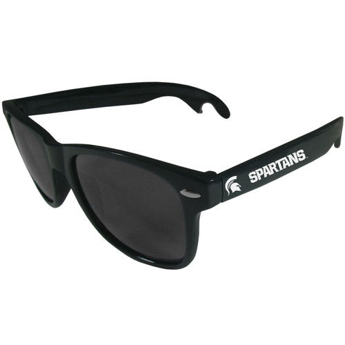 Michigan State Spartans Dark Green Beachfarer Bottle Opener Sunglasses