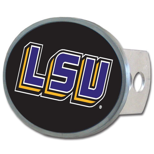 LSU Tigers Class II and III Oval Metal Hitch Cover