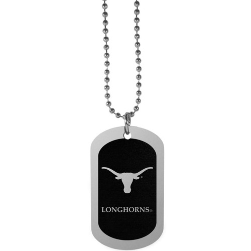 Texas Longhorns Chrome Tag Necklace