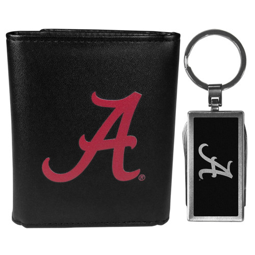 Alabama Crimson Tide Black Tri-fold Wallet & Multitool Key Chain