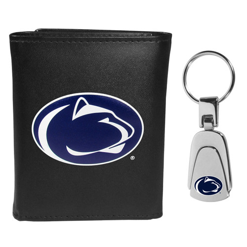 Penn State Nittany Lions Tri-fold Wallet & Steel Key Chain