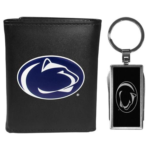 Penn State Nittany Lions Black Tri-fold Wallet & Multitool Key Chain
