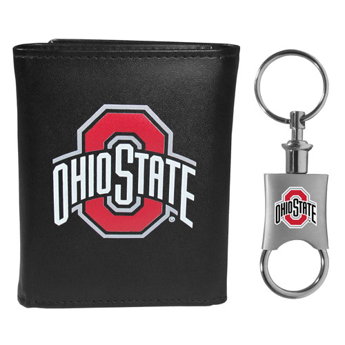 Ohio State Buckeyes Tri-fold Wallet & Valet Key Chain