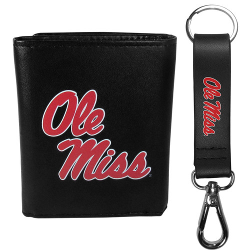 Mississippi Rebels Tri-fold Wallet & Strap Key Chain