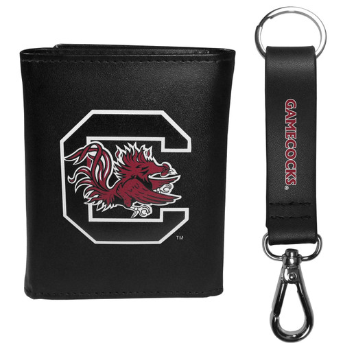South Carolina Gamecocks Tri-fold Wallet & Strap Key Chain