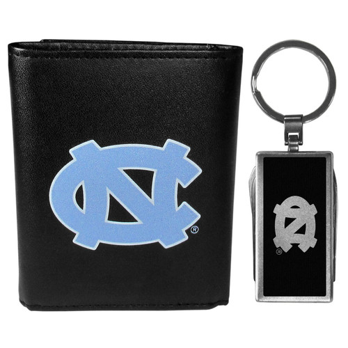 North Carolina Tar Heels Black Tri-fold Wallet & Multitool Key Chain