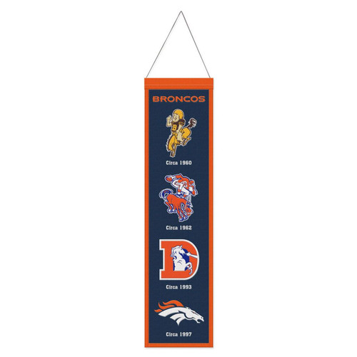 Denver Broncos 8" x 32" Evolution Wool Banner