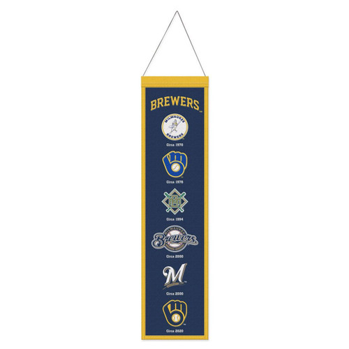 Milwaukee Brewers 8" x 32" Evolution Wool Banner
