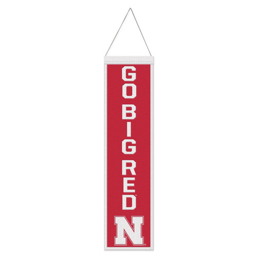 Nebraska Cornhuskers 8" x 32" Heritage Slogan Wool Banner