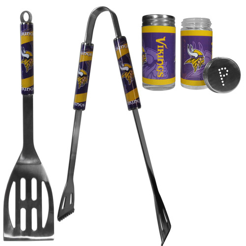 Minnesota Vikings 2 Piece BBQ Set with Tailgate Salt & Pepper Shakers
