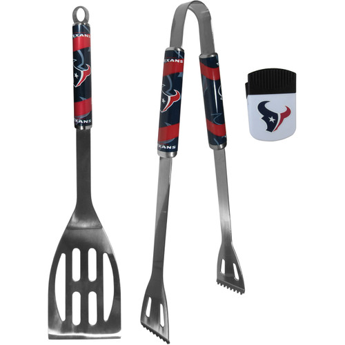Houston Texans 2 Piece BBQ Set and Chip Clip