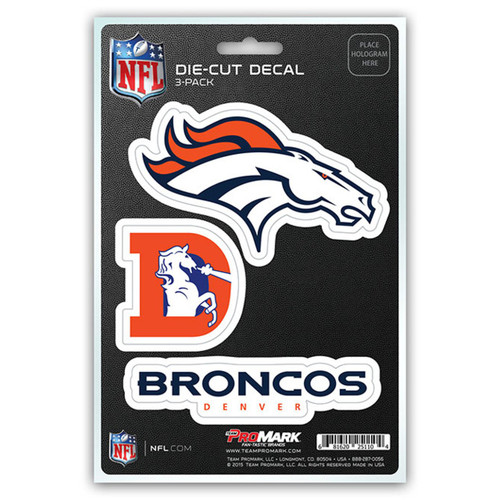 Denver Broncos Die Cut Team Decal - 3 Pack