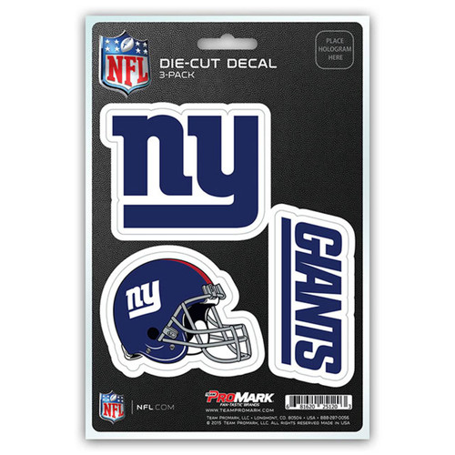 New York Giants Die Cut Team Decal - 3 Pack